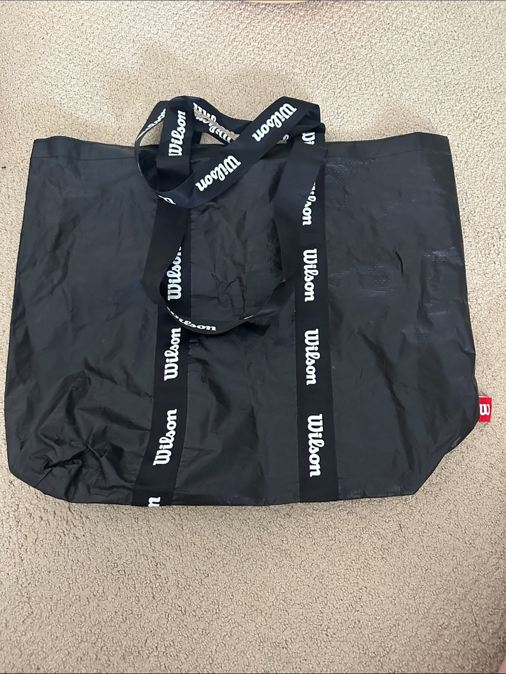 Large Wilson Black Logo Reusable Tote - Black Straps